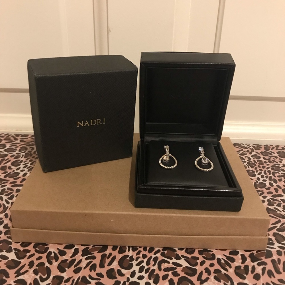 Nadri Silver and Simulated Diamond Earrings